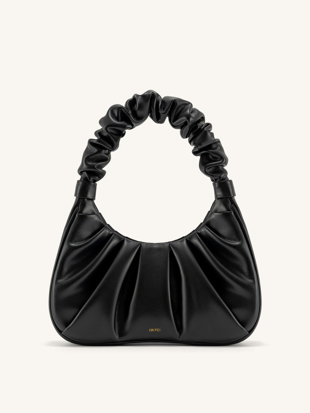 JW PEI Ruched Hobo Handbag - Black